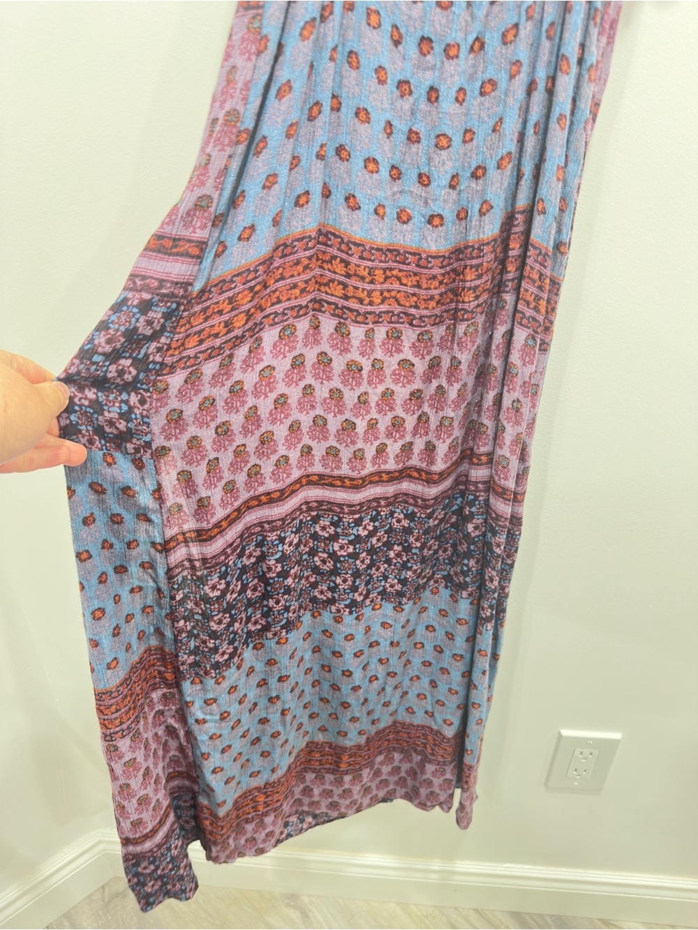 American Eagle Boho Patchwork Floral Maxi Dress XS - Picture 9 of 10